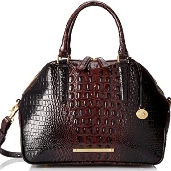 Brahmin Handbags - Brahmin Cocoa Hudson Satchel Top Handle Bag